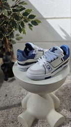 Louis Vuitton White and Blue Sneakers