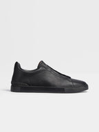 Zegna Triple Stitch Slip-On Sneaker black