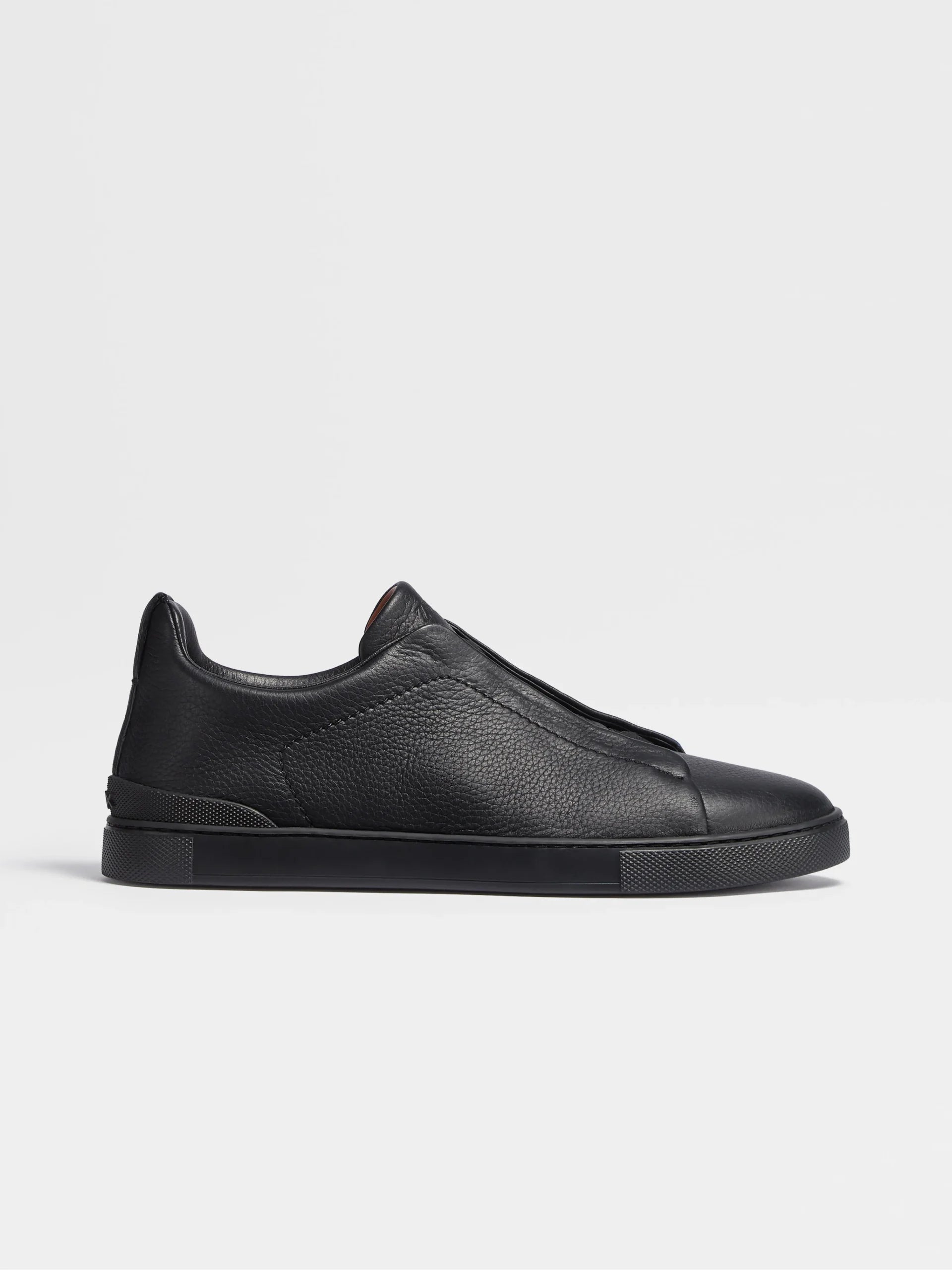 Zegna Triple Stitch Slip-On Sneaker black