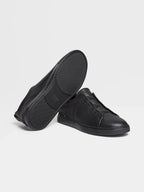 Zegna Triple Stitch Slip-On Sneaker black