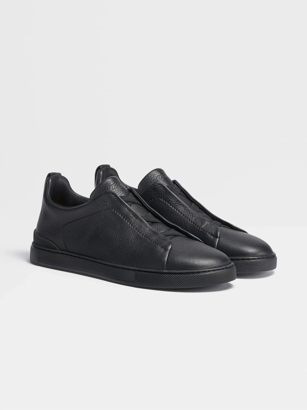 Zegna Triple Stitch Slip-On Sneaker black