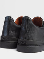 Zegna Triple Stitch Slip-On Sneaker black