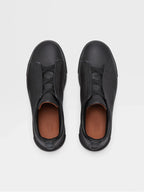 Zegna Triple Stitch Slip-On Sneaker black