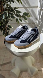 Hermes Grey and Black Suede Sneakers