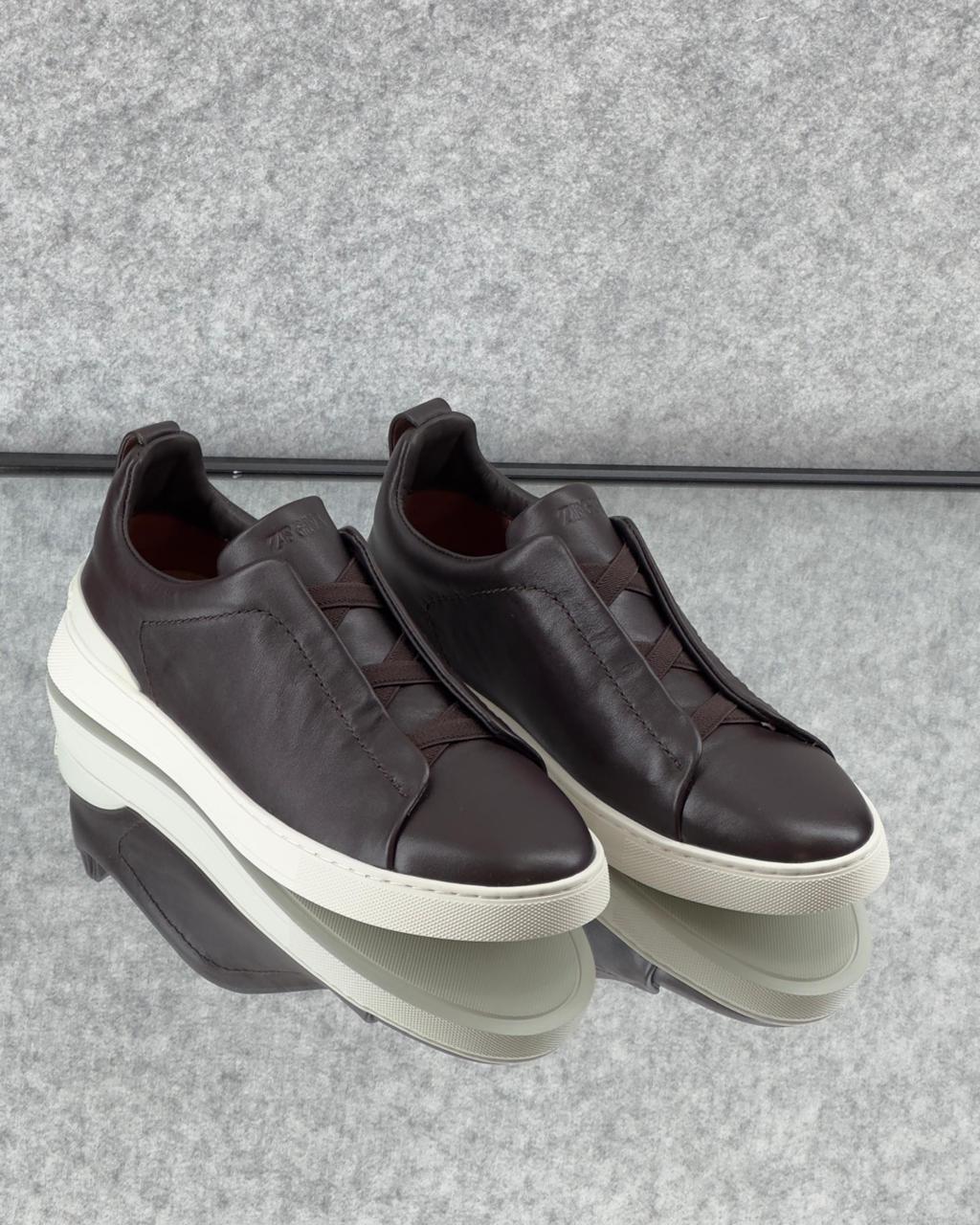 ZEGNA Triple Stitch™ Leather Slip-On Sneakers