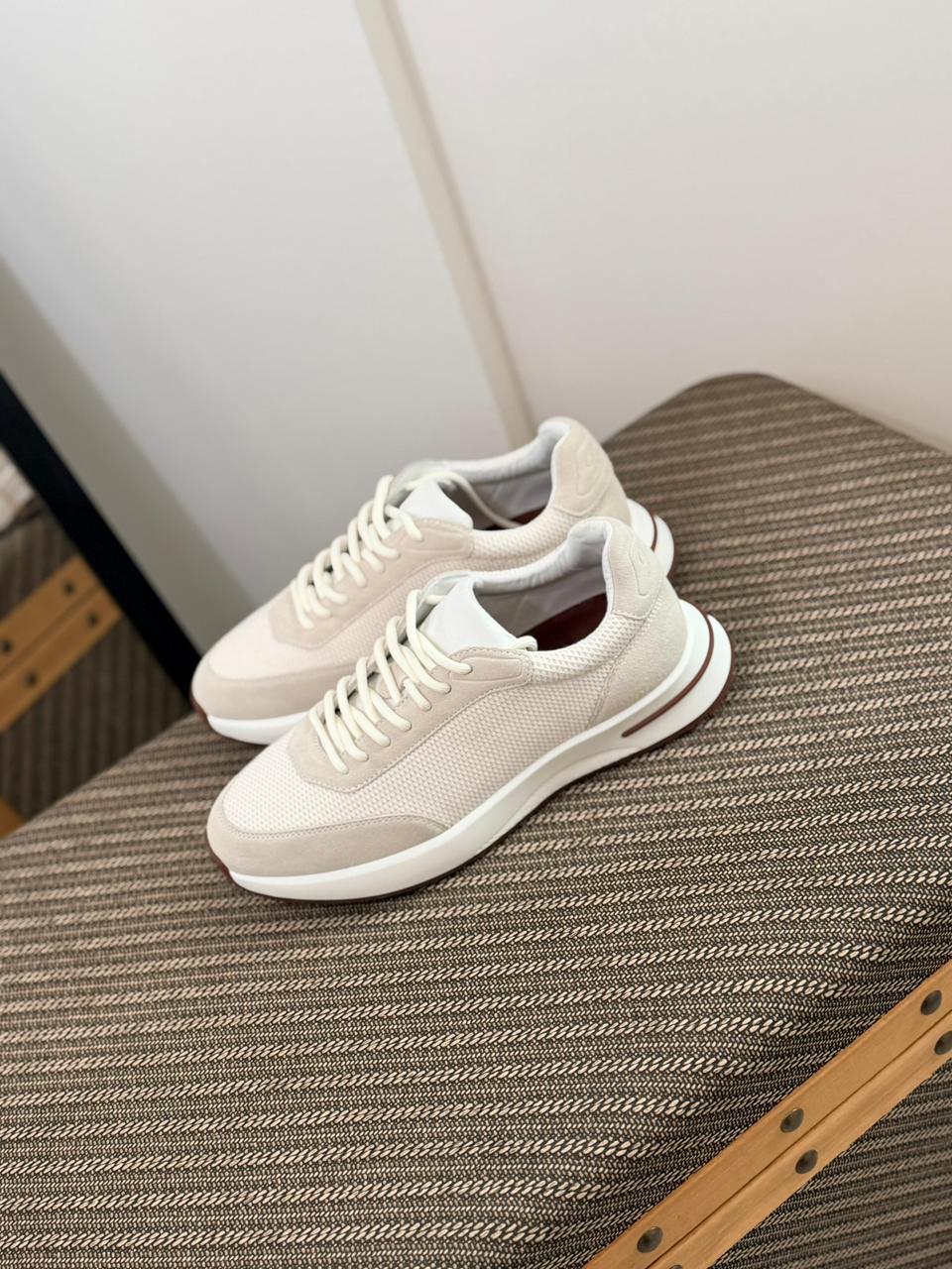 Loro piana Mesh & Suede Lace-Up Sneakers