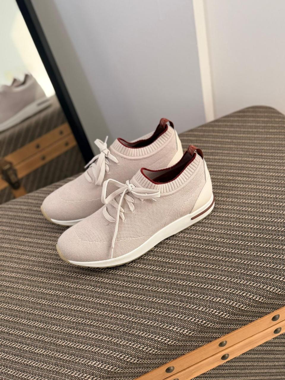 Loro piana Knit Lace-Up Sneakers