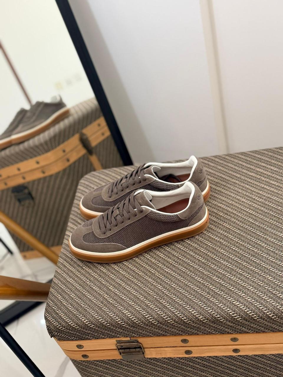 Loro piana Textured Mesh Suede Sneakers