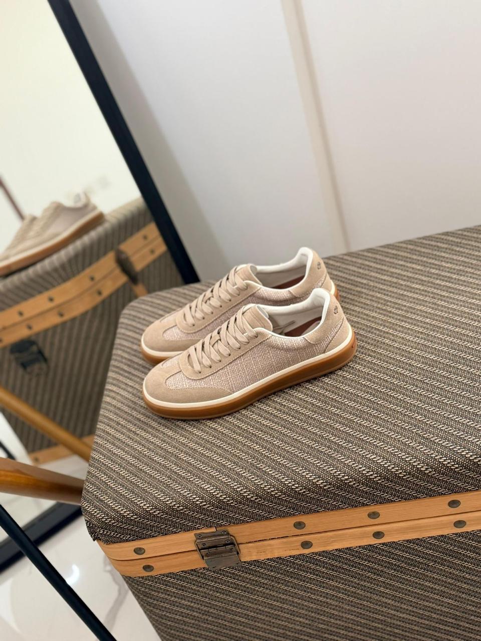 Loro piana Linen Blend Suede Sneakers