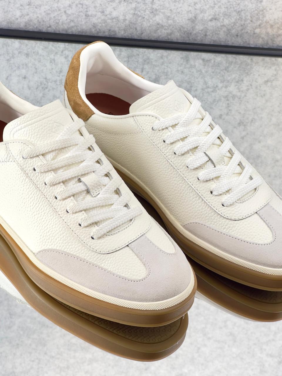 Loro piana Leather & Suede Court Sneakers