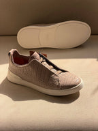 Zegna Full Croc-Embossed Leather Sneakers