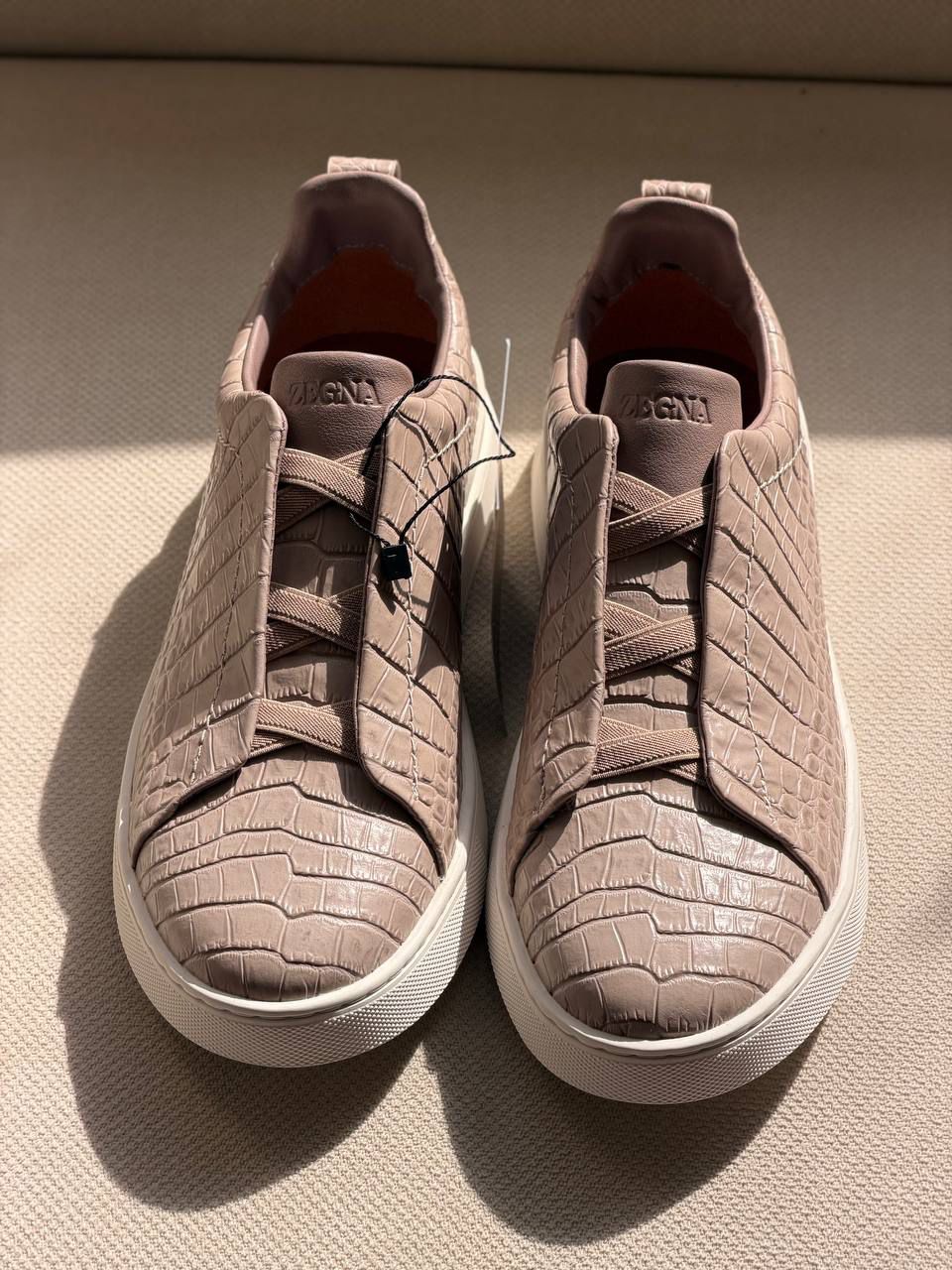 Zegna Full Croc-Embossed Leather Sneakers