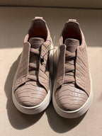 Zegna Full Croc-Embossed Leather Sneakers
