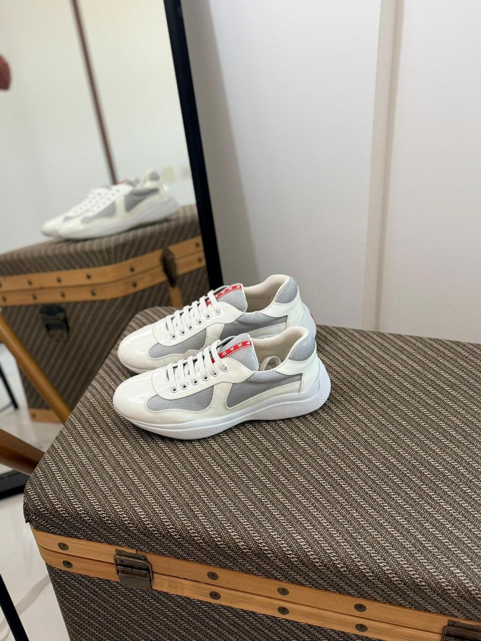 Prada White America’s Cup Sneakers