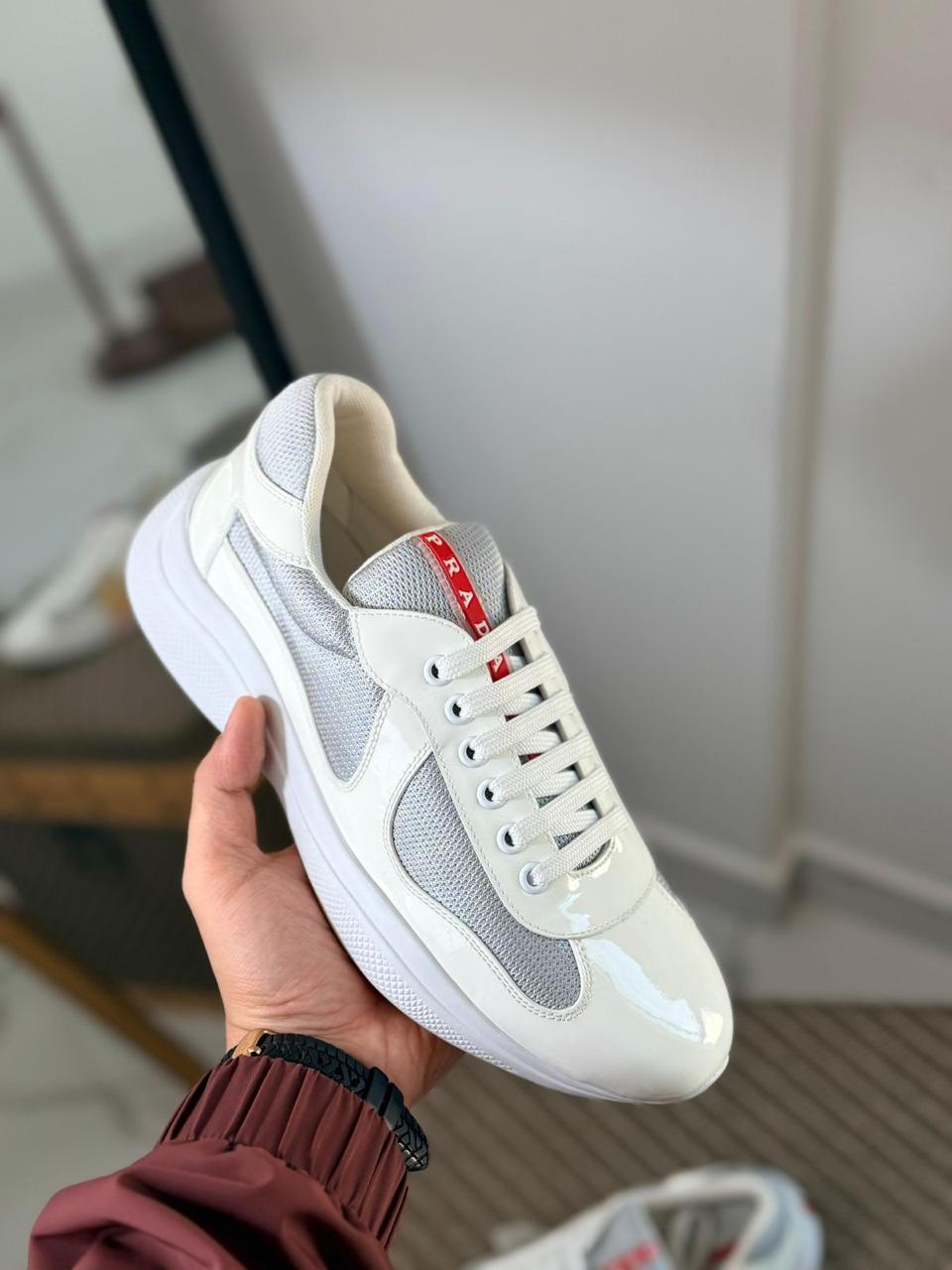 Prada White America’s Cup Sneakers