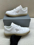 Prada District Leather Sneakers (White/Gum)