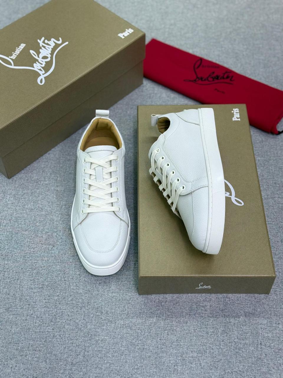 Christian Louboutin Louis Junior Grained Leather Sneakers