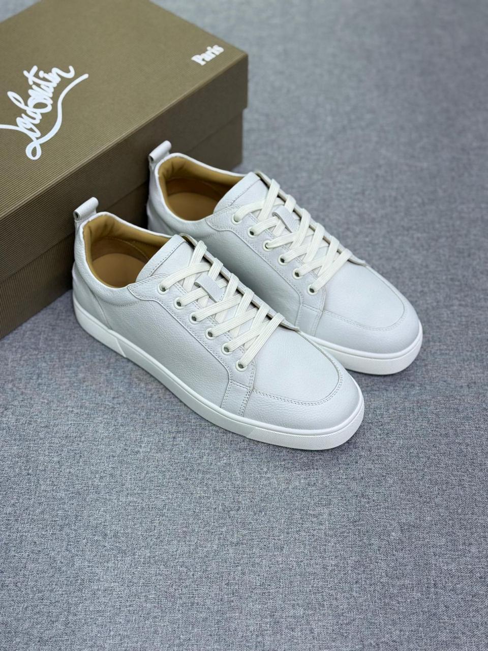 Christian Louboutin Louis Junior Grained Leather Sneakers
