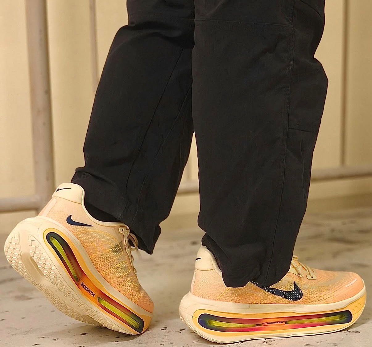 Nike ZoomX Invincible Run Flyknit 3 (Cream/Peach with Rainbow Midsole Accent)