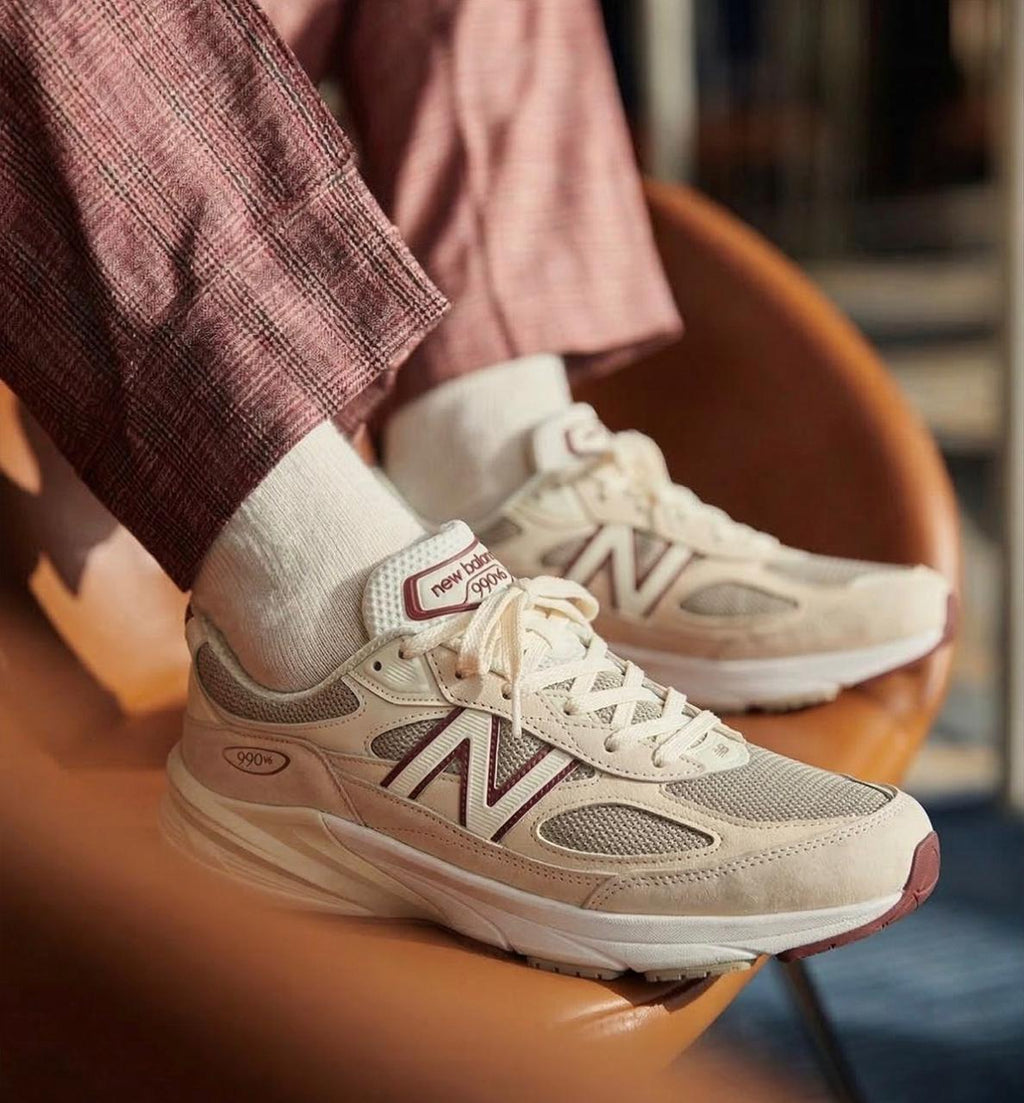 New Balance 990v6 Made in USA (Cream with Burgundy/Plum)