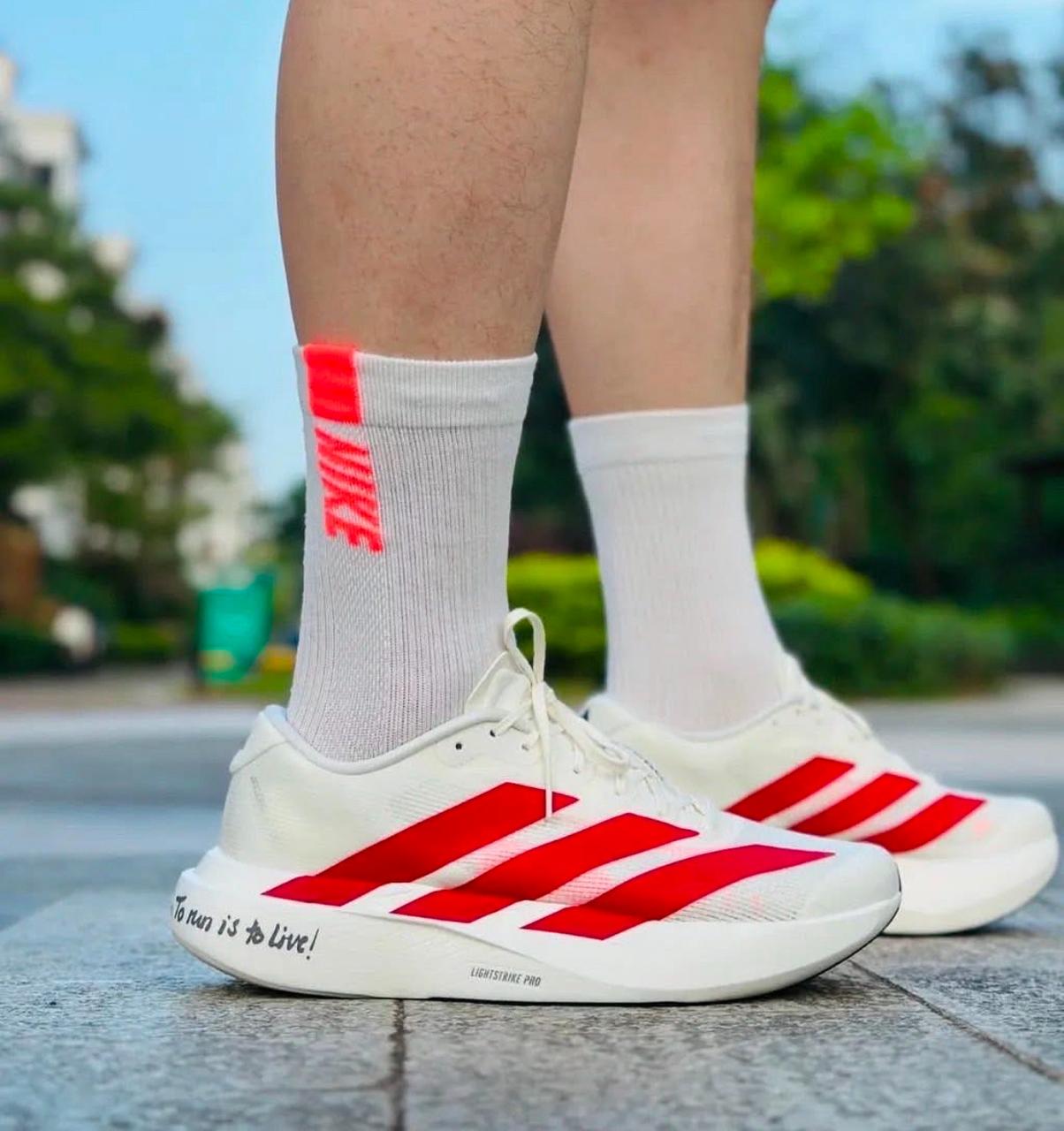 adidas Adizero Adios Pro 3 (Cloud White/Better Scarlet)