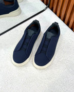 ZEGNATriple Stitch™ Knit Sneakers (Navy Blue)