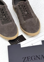 ZEGNA L’Asola Suede Sneakers (Charcoal Grey)