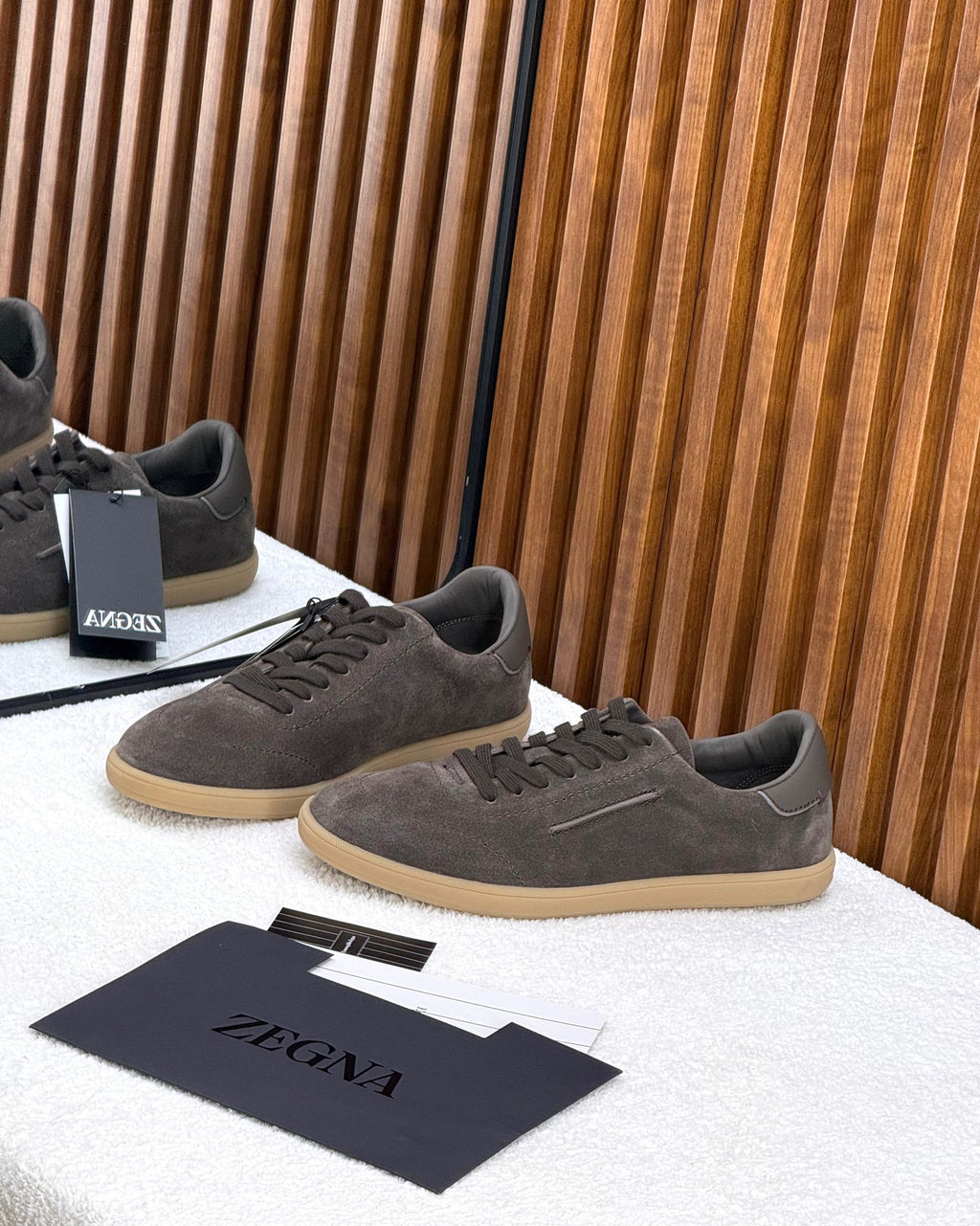 ZEGNA L’Asola Suede Sneakers (Charcoal Grey)