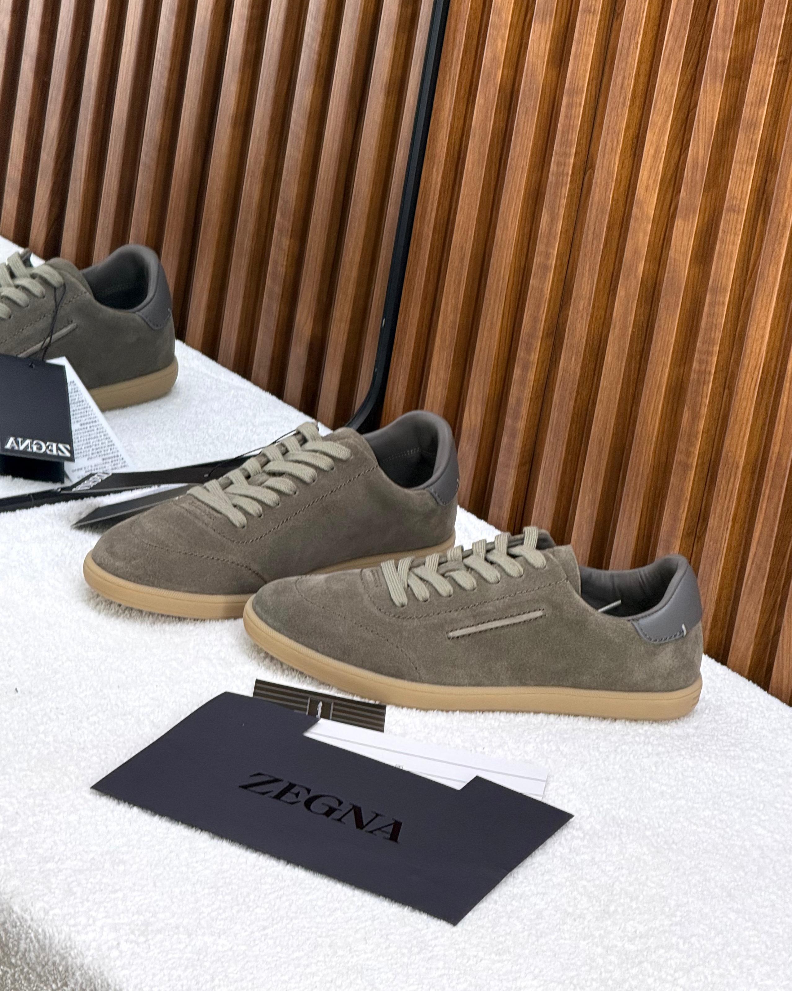 ZEGNA L’Asola Suede Sneakers (Grey)