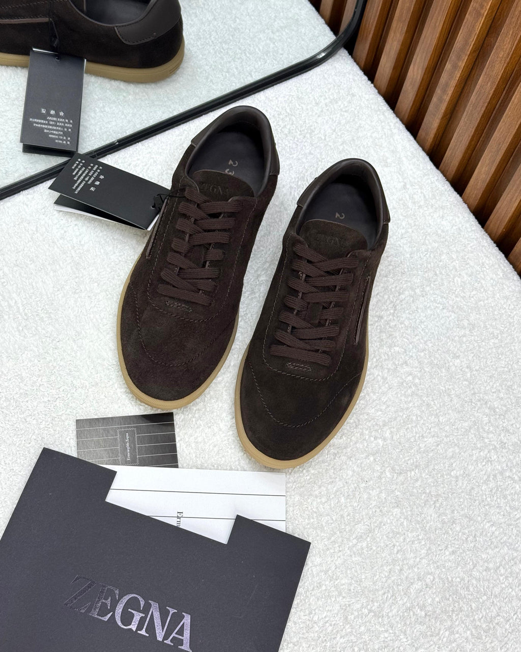 ZEGNA L’Asola Suede Sneakers (Dark Brown)