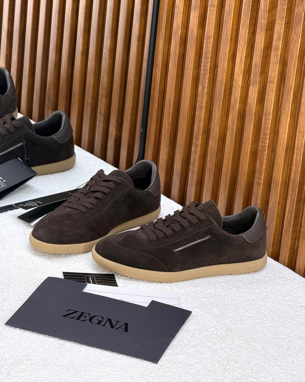 ZEGNA L’Asola Suede Sneakers (Dark Brown)