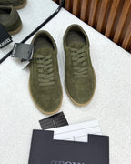 ZEGNA L’Asola Suede Sneakers (Olive Green)
