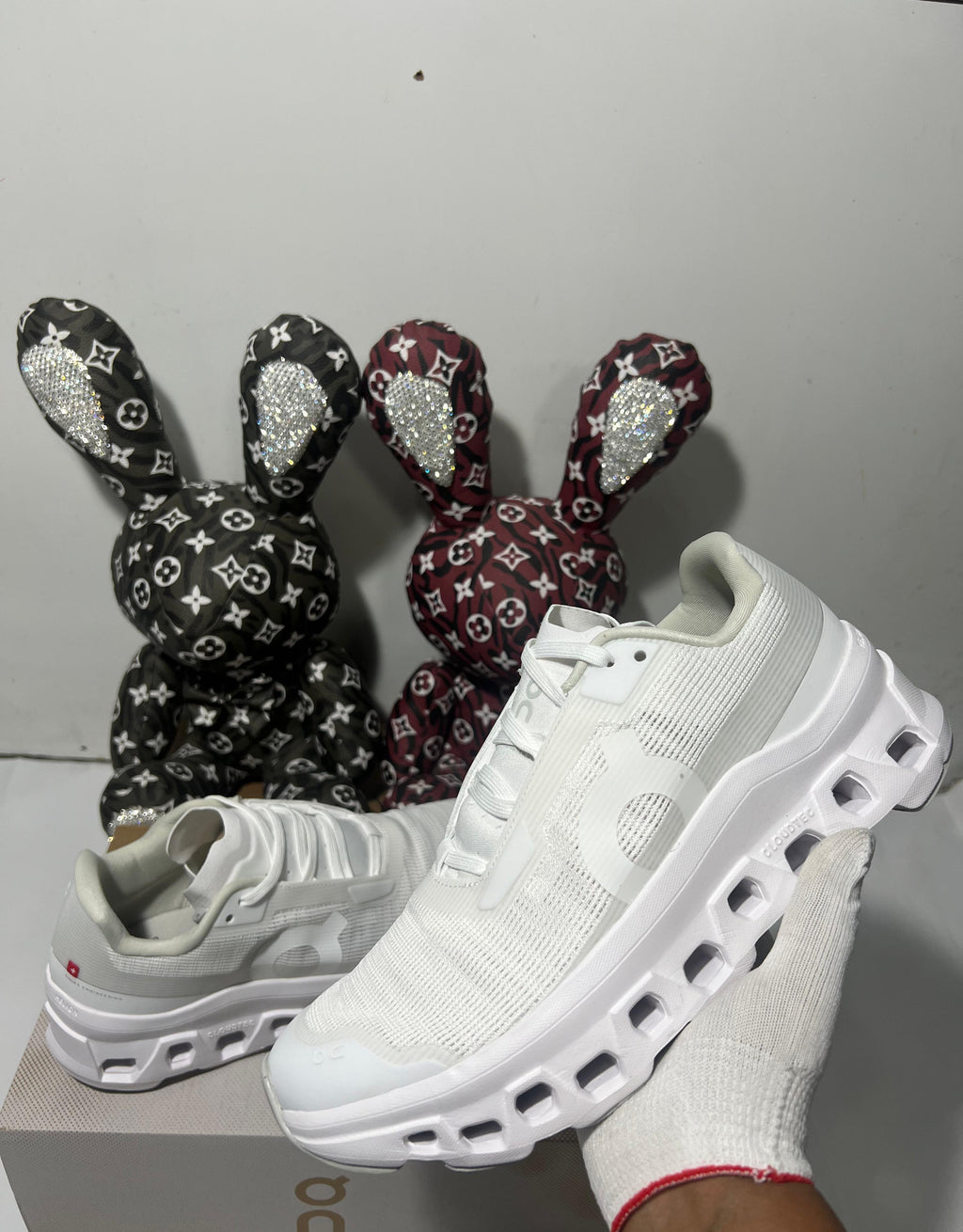 On Cloudmonster (All White)