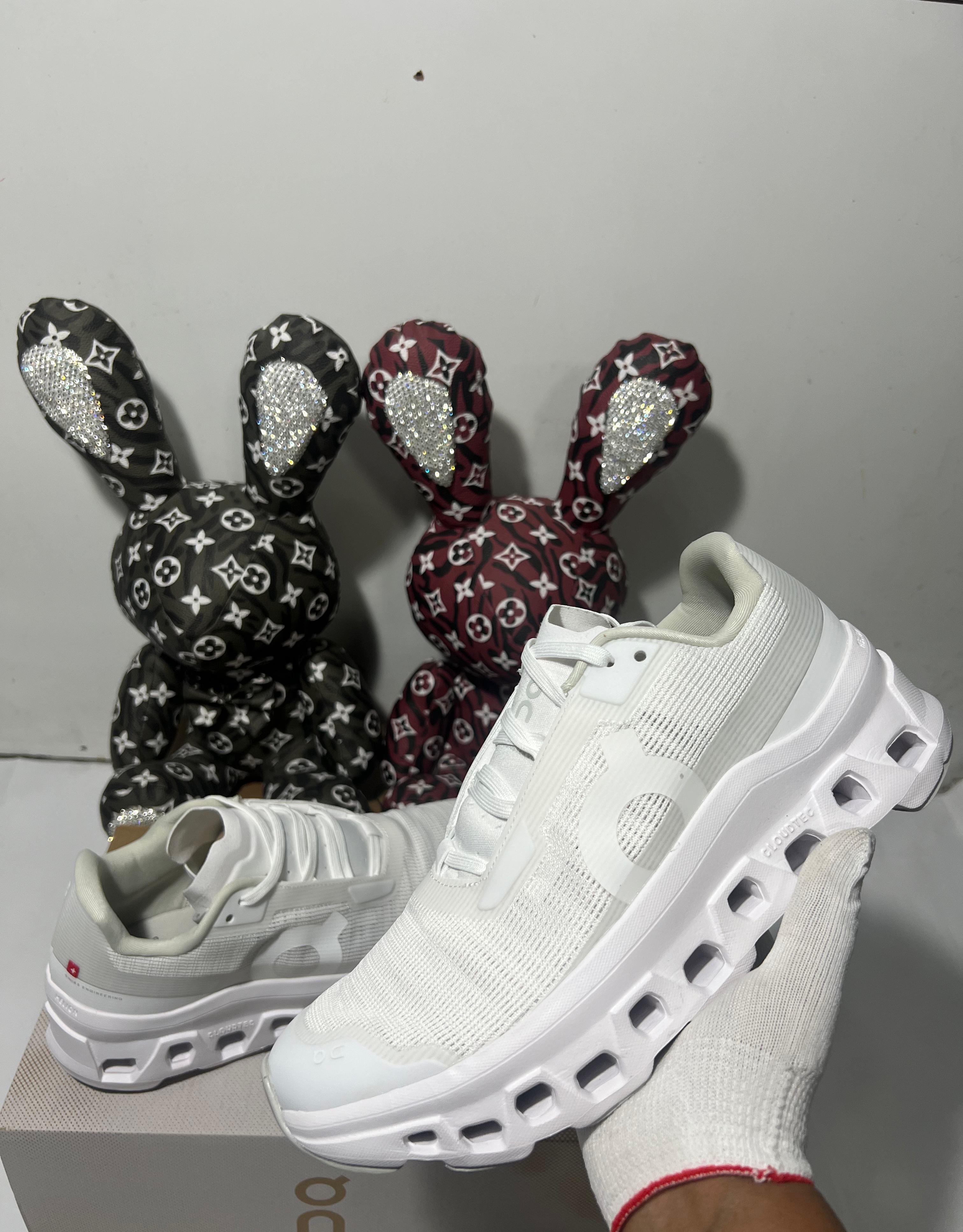 On Cloudmonster (All White)