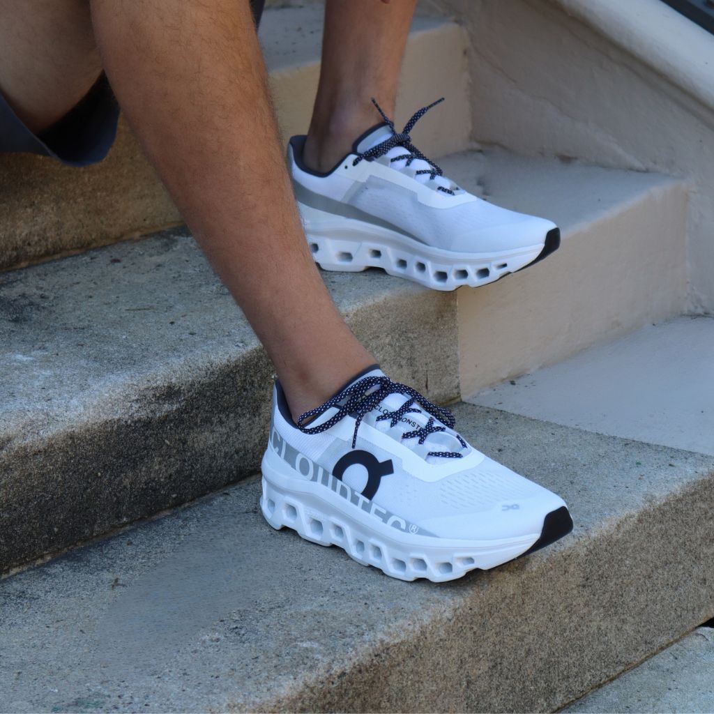On Cloudmonster (White / Black)