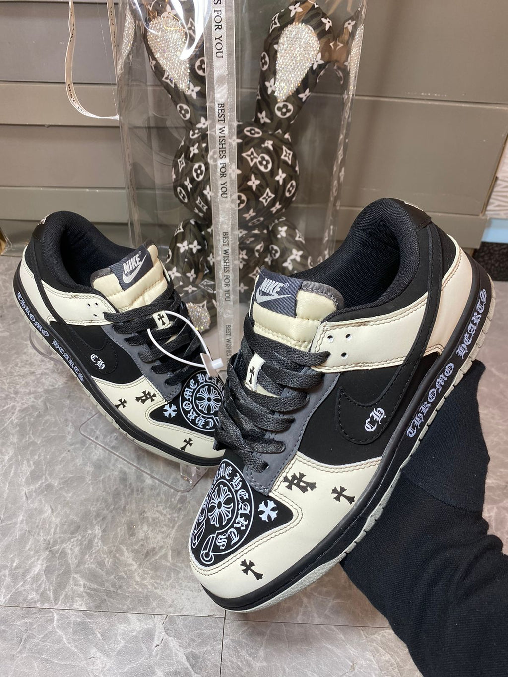 Nike Dunk Low Custom (Chrome Hearts Black/White)