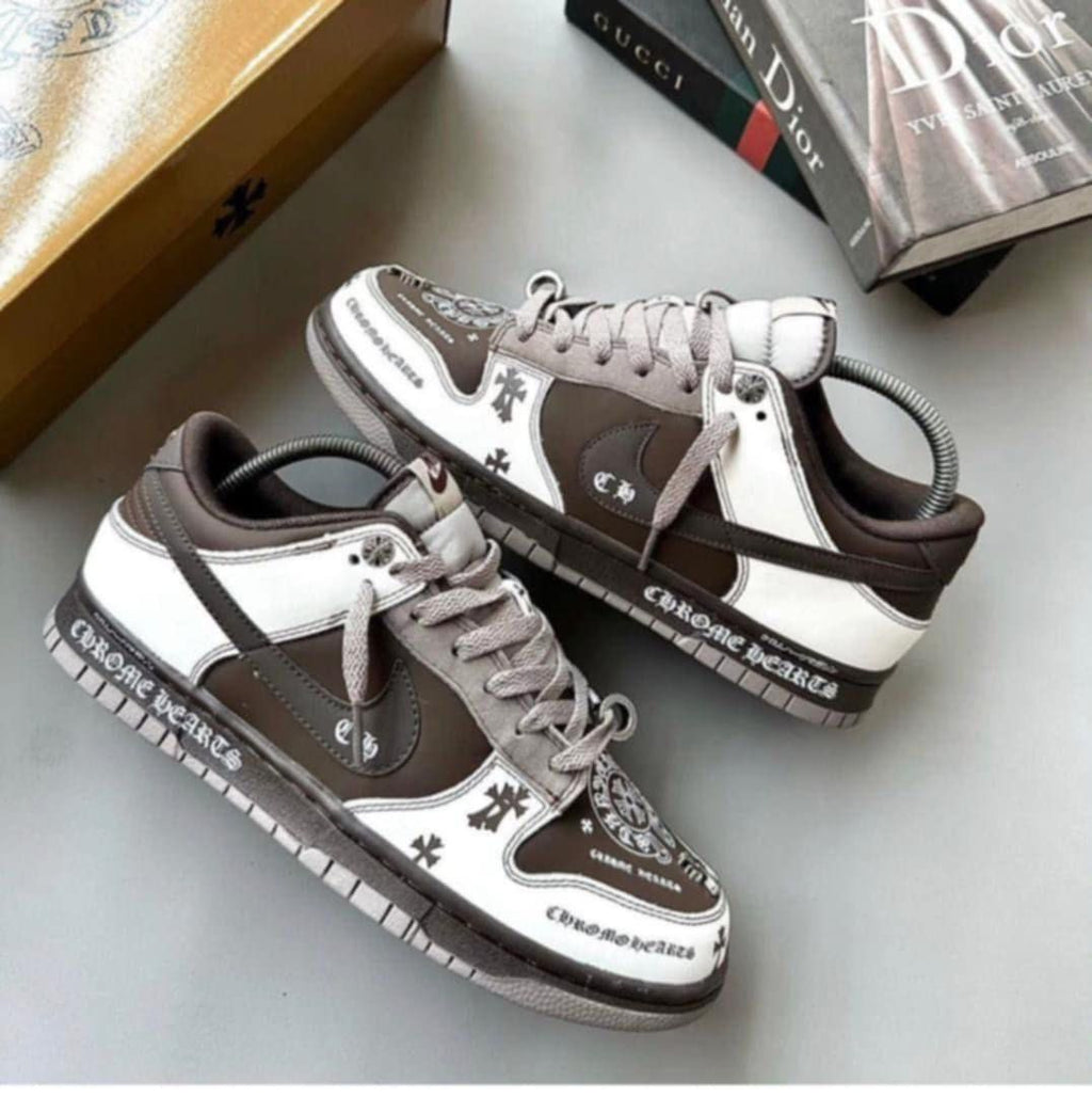Nike Dunk Low Custom (Chrome Hearts Brown/White)