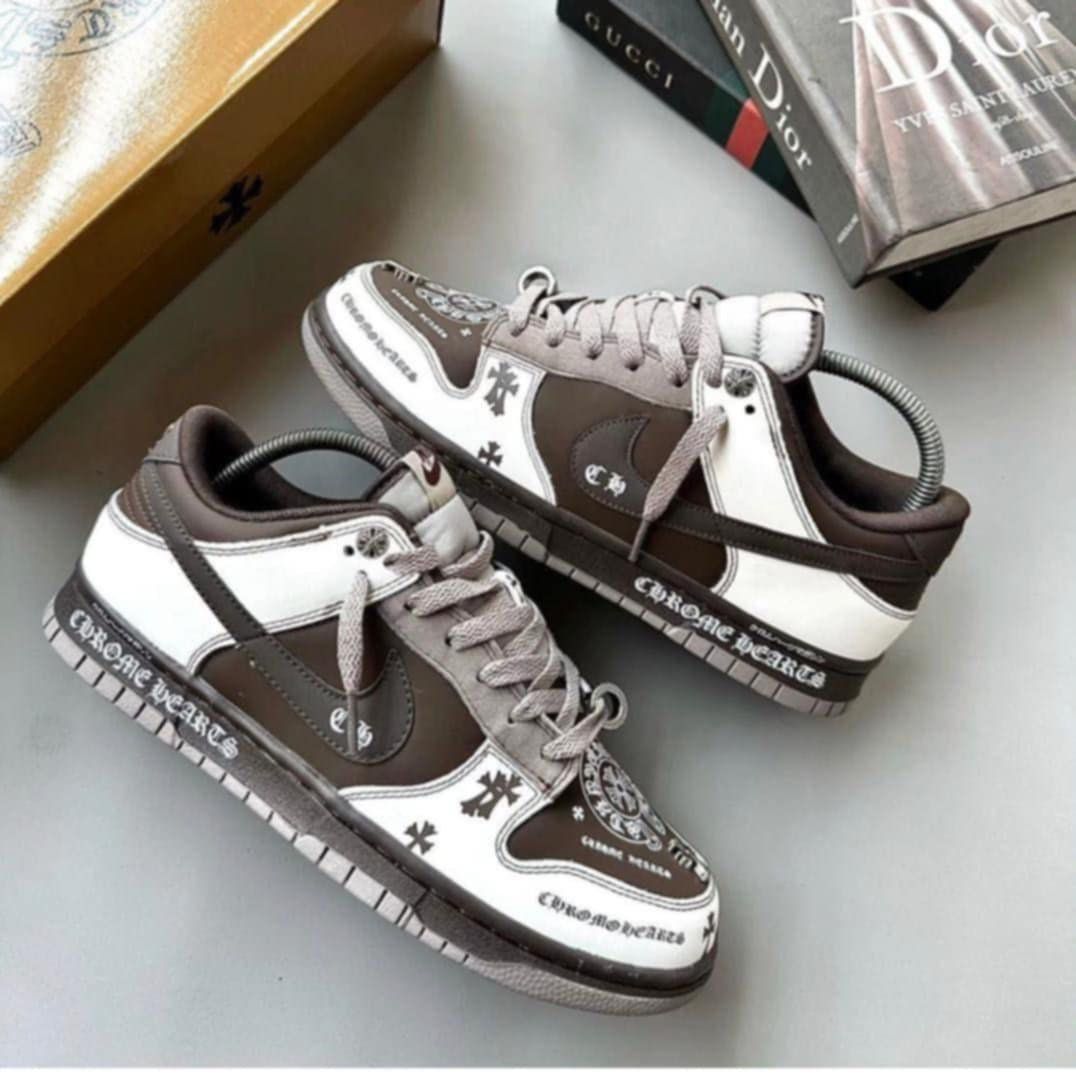 Nike Dunk Low Custom (Chrome Hearts Brown/White)