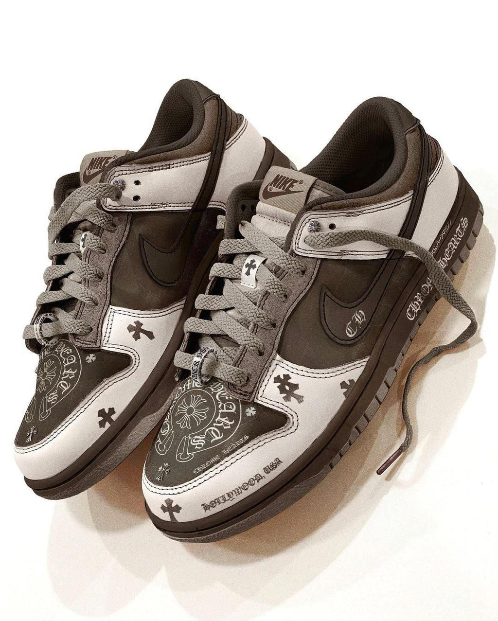Nike Dunk Low Custom (Chrome Hearts Brown/White)