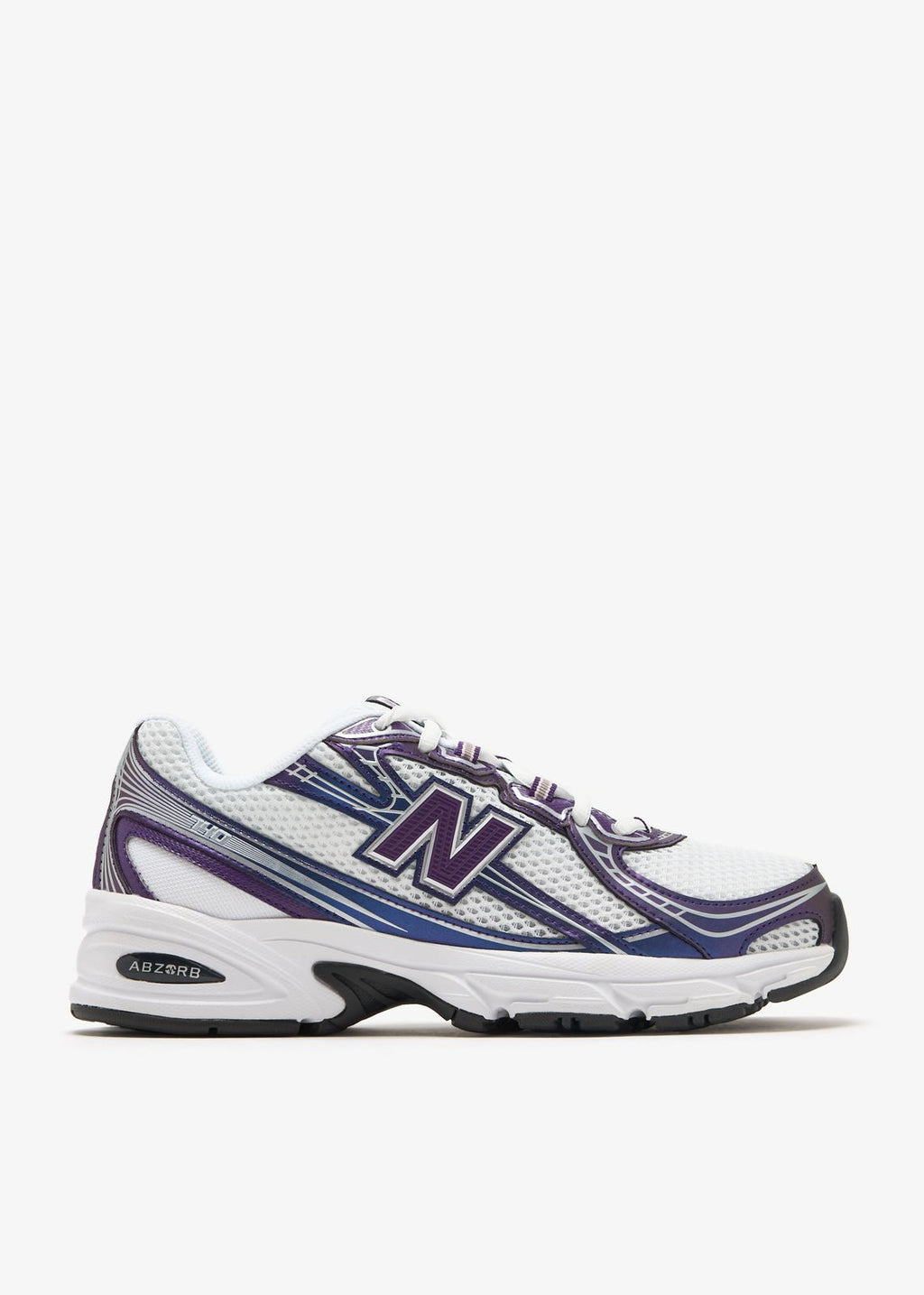 New Balance 740 (White with Purple and Metallic Silver)