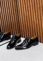 Christian Louboutin Chambeliss Patent Leather Derby Shoes (Black)