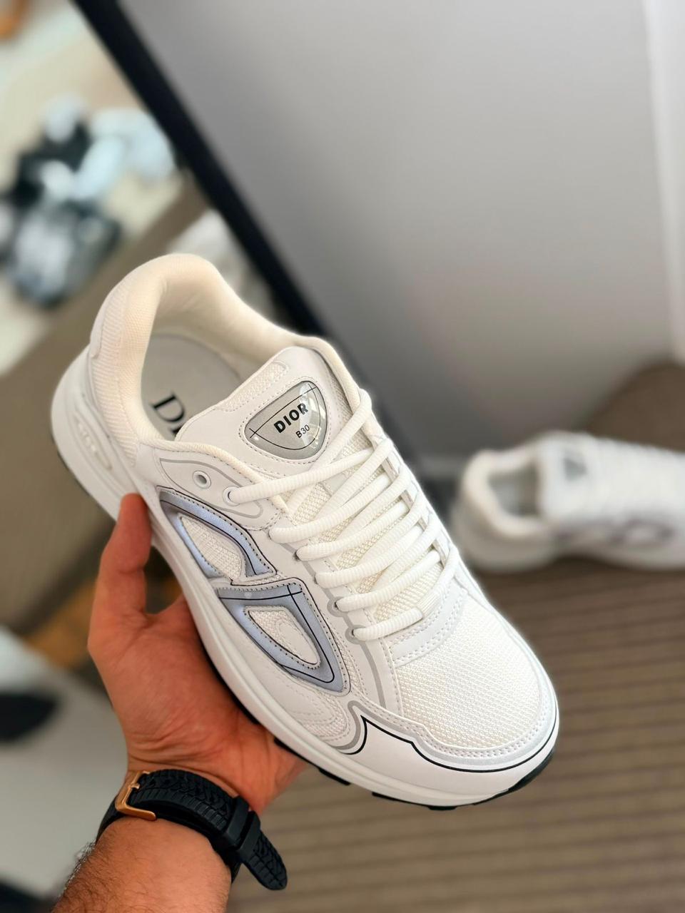 Dior B30 Sneaker (White / Grey)