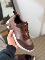 Hermès Bouncing Sneaker (Dark Brown / White)