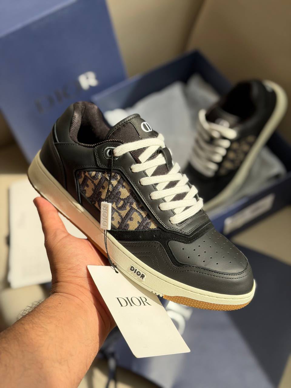 Dior B27 Low-Top Sneaker (Black / Dior Oblique Jacquard)