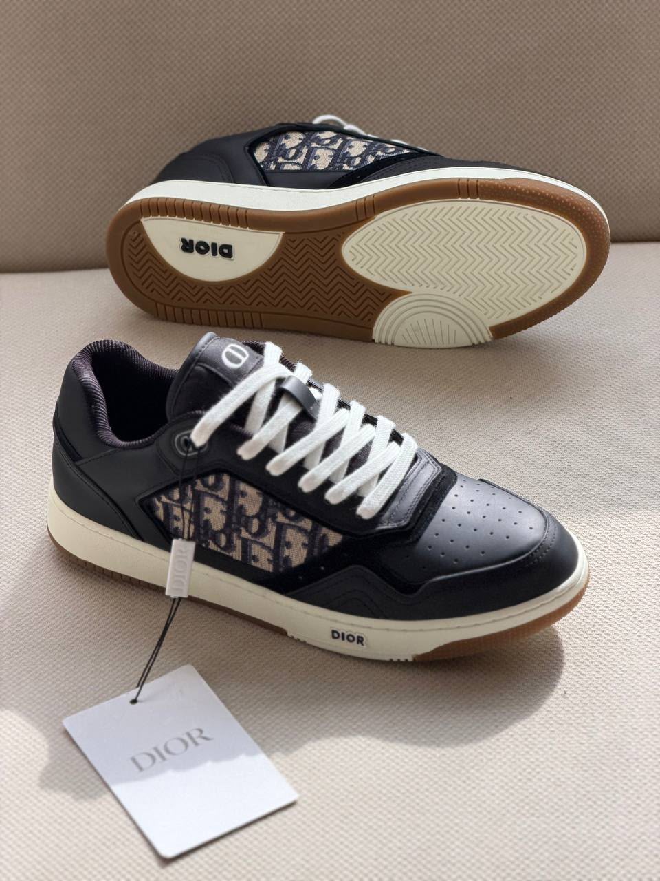 Dior B27 Low-Top Sneaker (Black / Dior Oblique Jacquard)