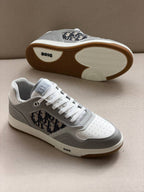 Dior B27 Low-Top Sneaker (Grey / White / Dior Oblique Jacquard)