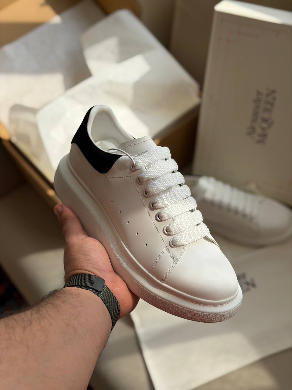 Alexander McQueen Oversized Sneaker (White / Black Heel Tab)