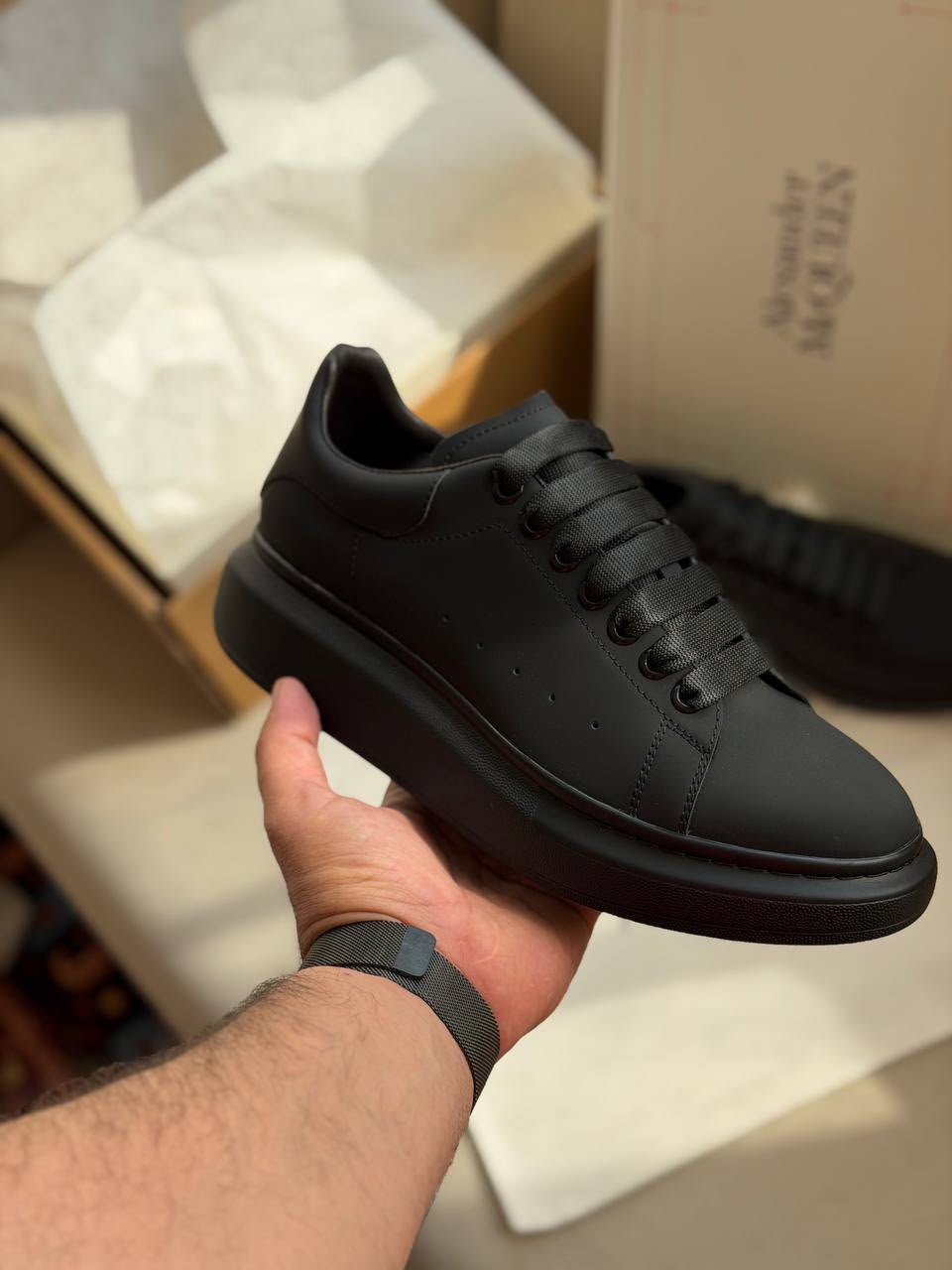 Alexander McQueen Oversized Sneaker (Monochrome Black / Matte Finish)