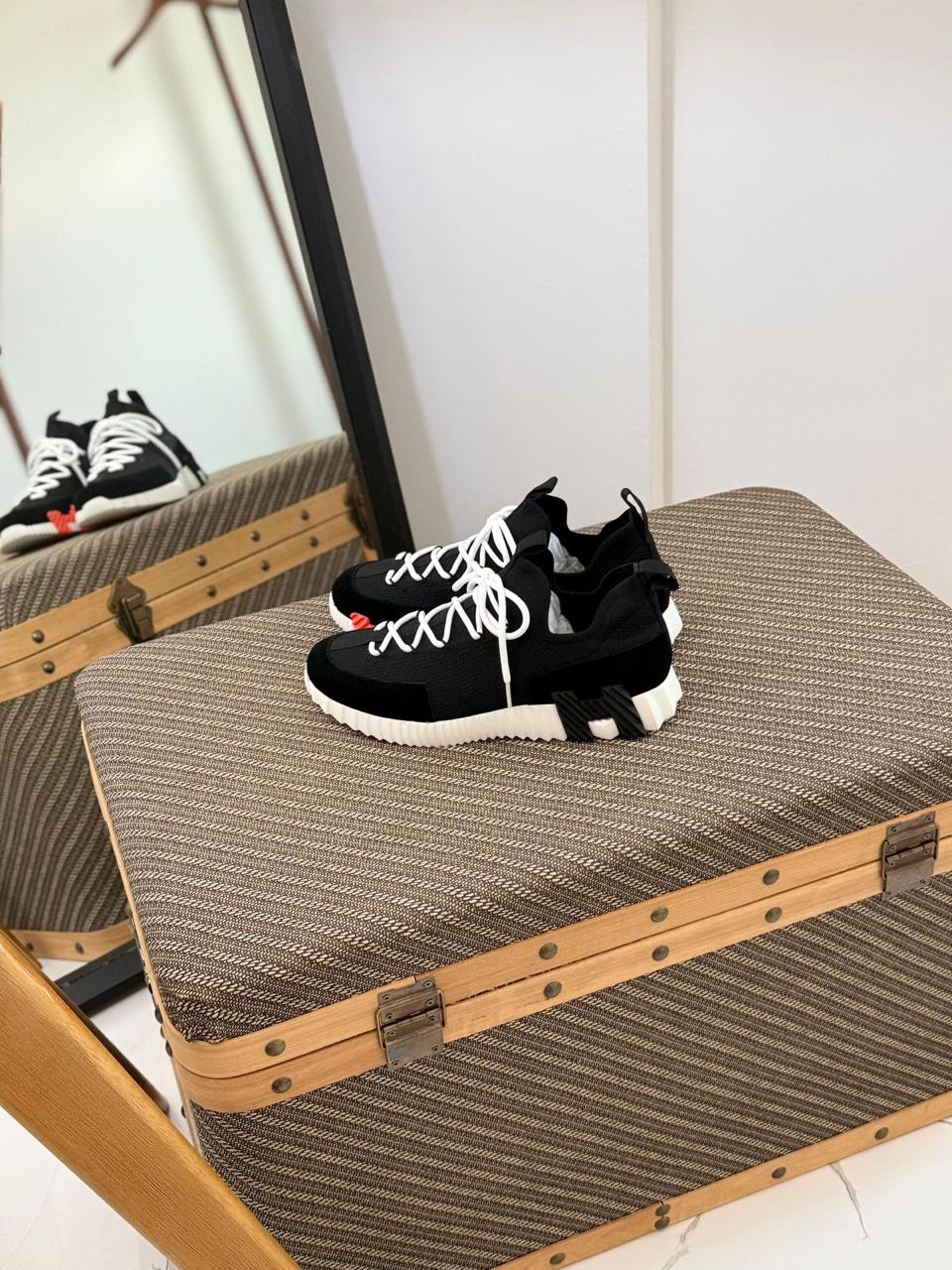 Hermès Freestyle Sneaker (Black / White Laces)