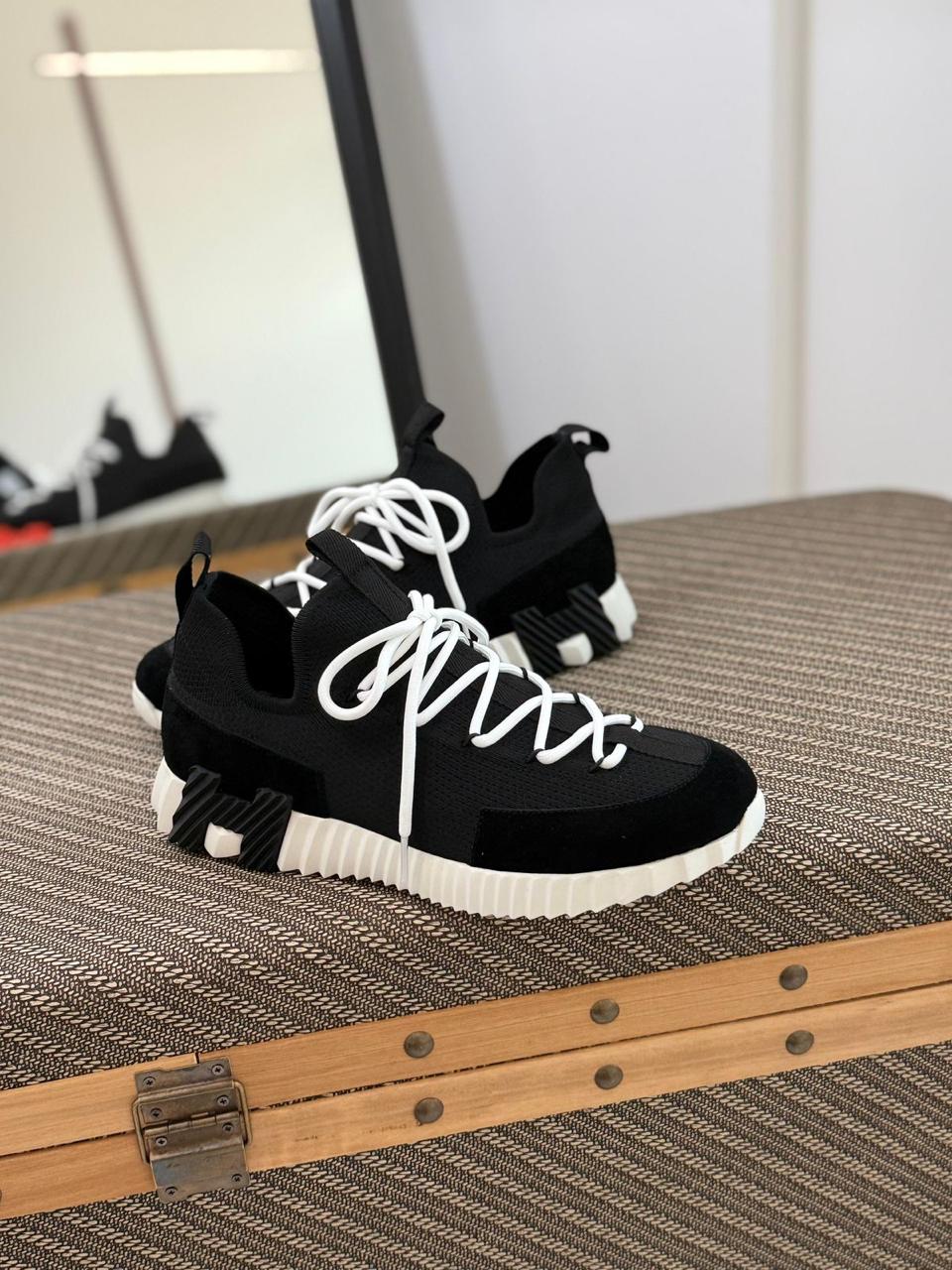 Hermès Freestyle Sneaker (Black / White Laces)